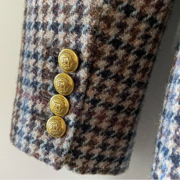 J.Crew Rhodes Blazer Jacket Wool Tweed Houndstooth Elbow Patches Brown S… - Picture 11 of 15